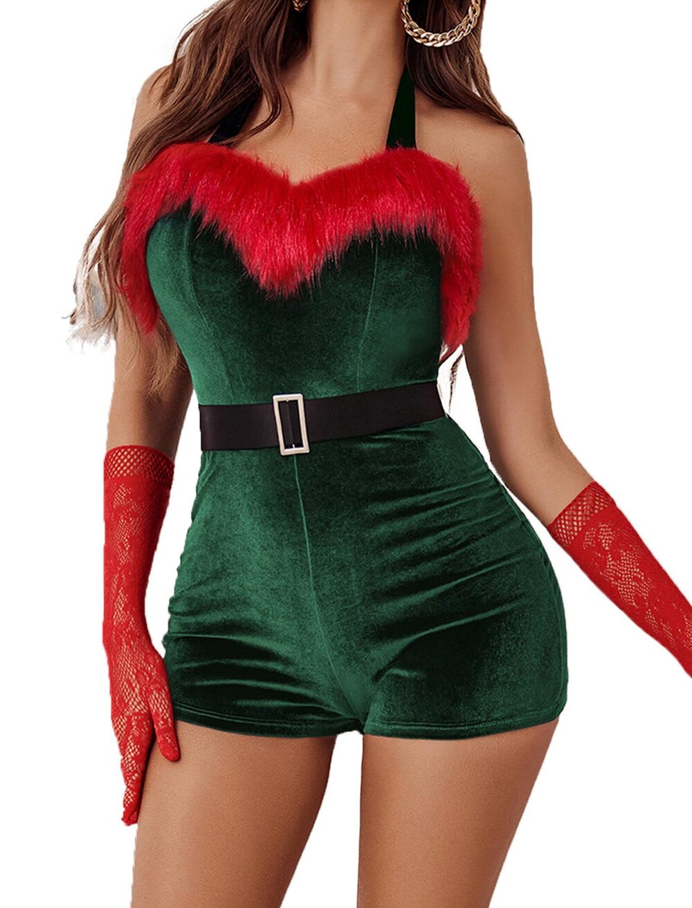 6825 Santa Outfits Sexy Santa Costume Romper Lingerie One Piece Christmas